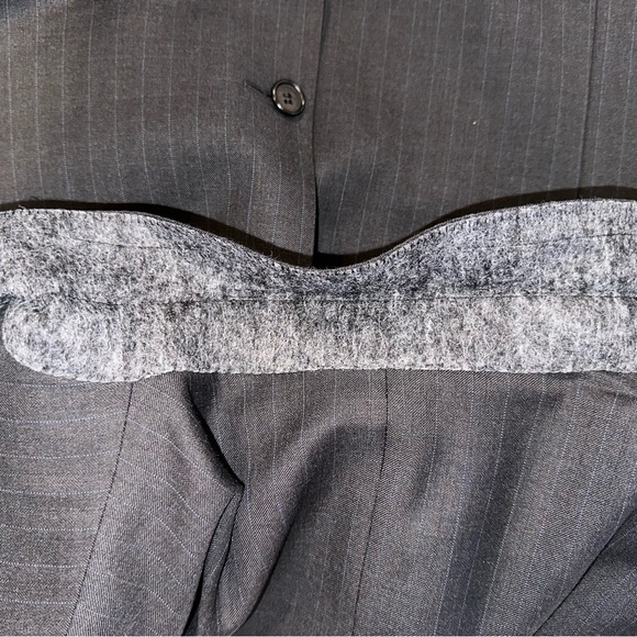 CANALI Mens Blazer Super 120s Made in Italy Black/Blue Pinstripe Sport Coat 46R - Picture 9 of 16